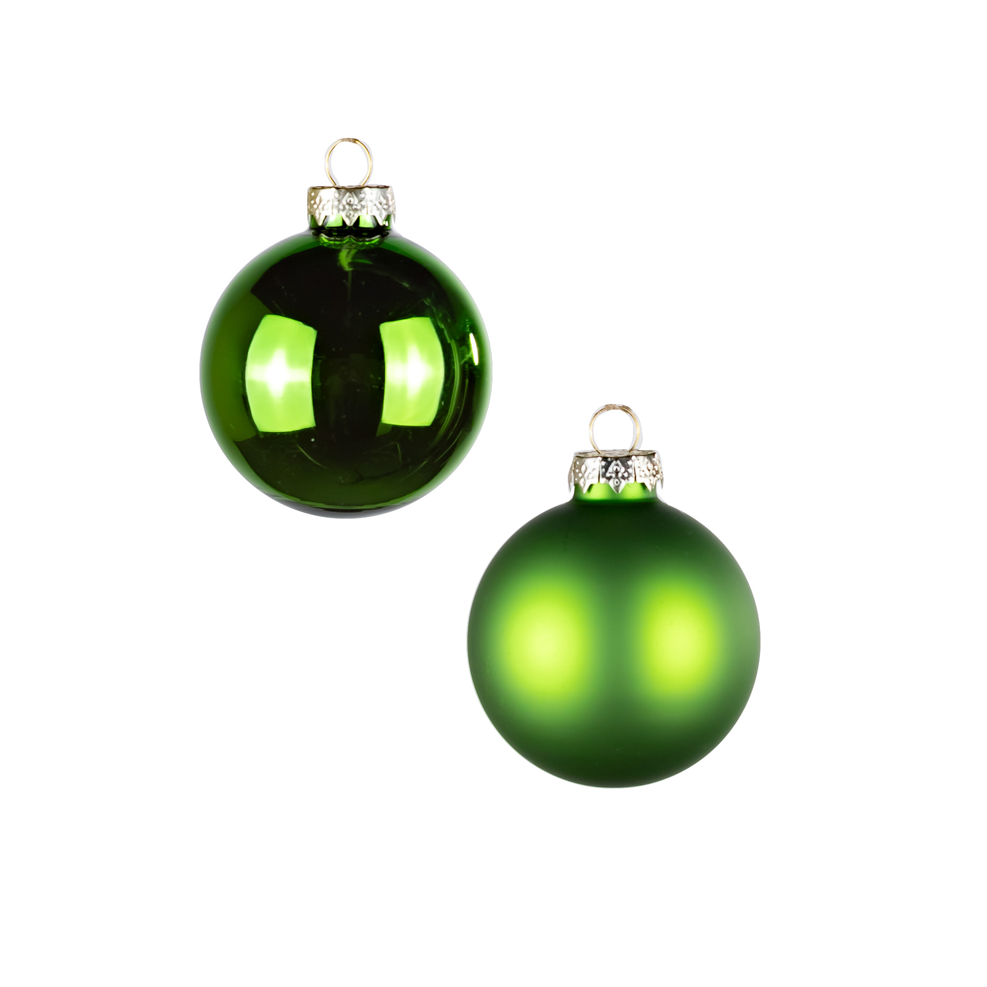 Glass christmas balls, plain , 20pcs, Green